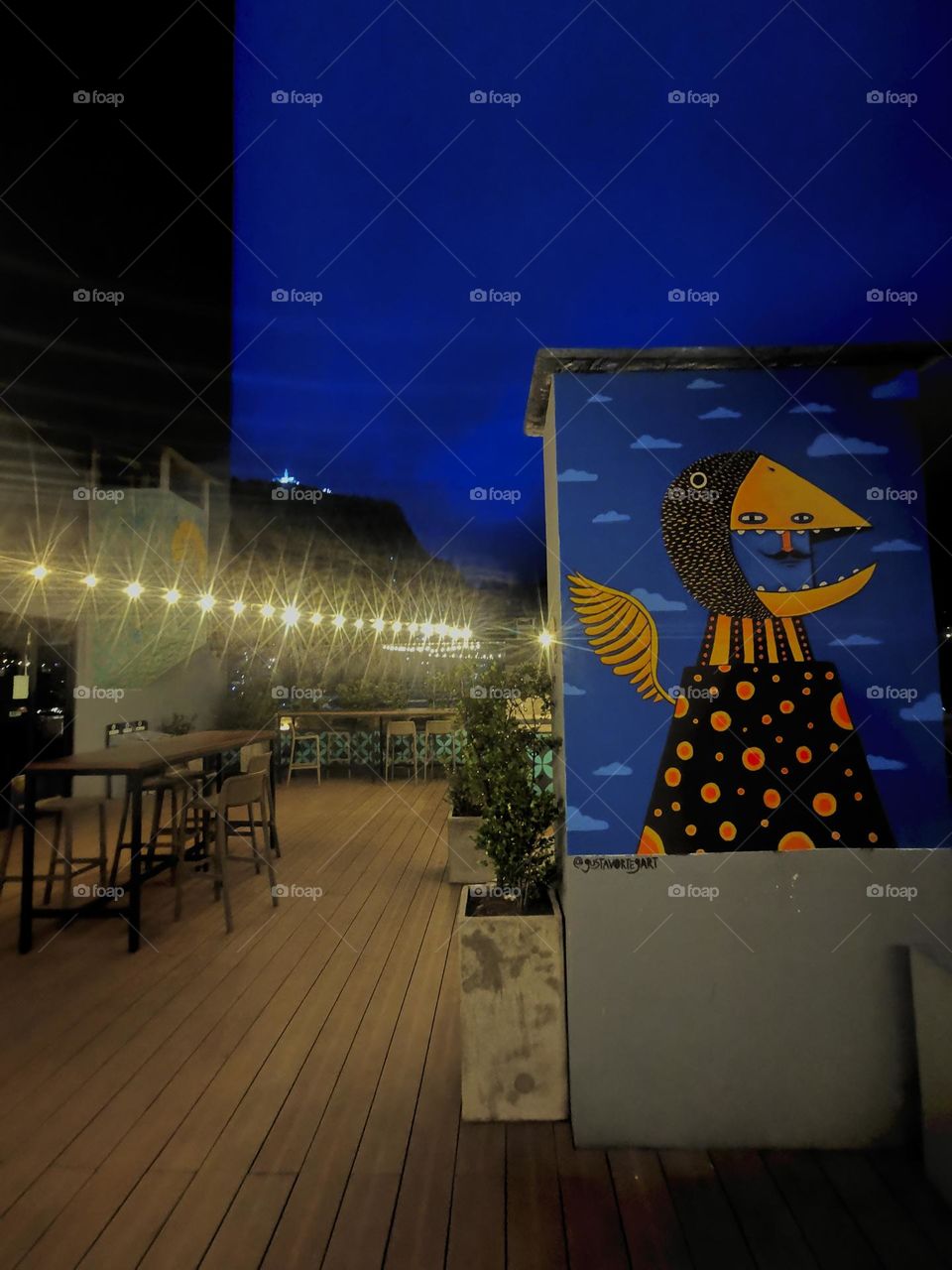 This cool rooftop in the city