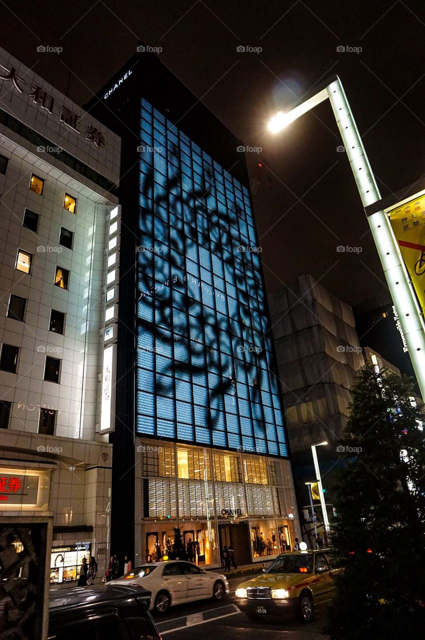 Ginza is certainly the place for incredibly unique light displays. Photo taken in the Ginza area of Tokyo, Japan.