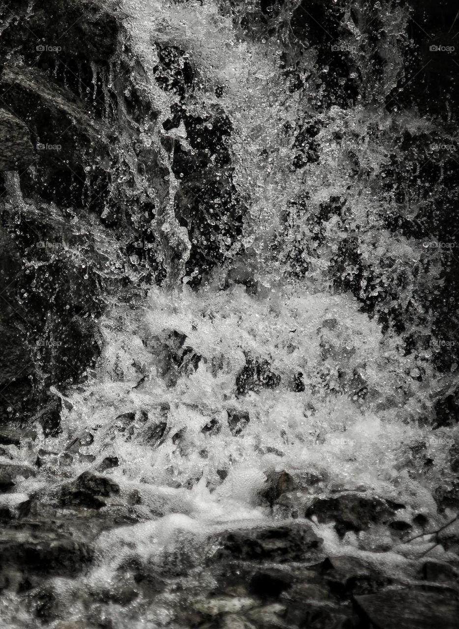 Waterfall black and white
