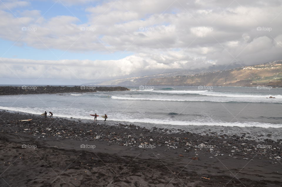 surfers on canary island