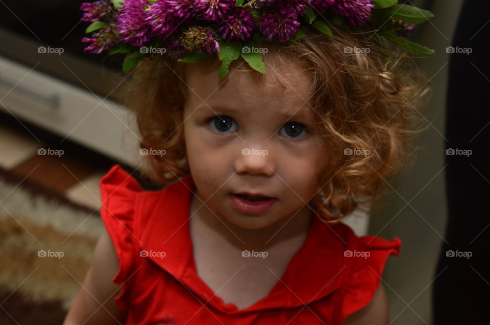 Sweet girl with a flower crown