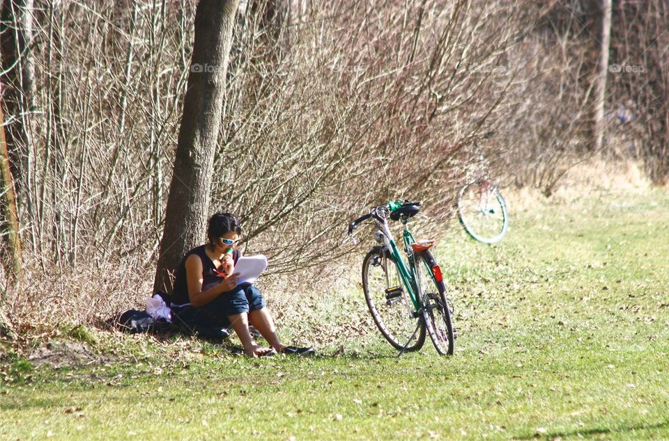 Studying In The Forest