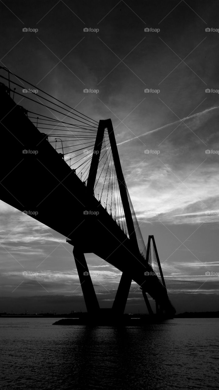 Moody bridge. Ravenel bridge B&W