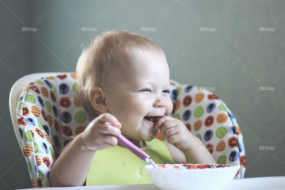 Little girl eating 