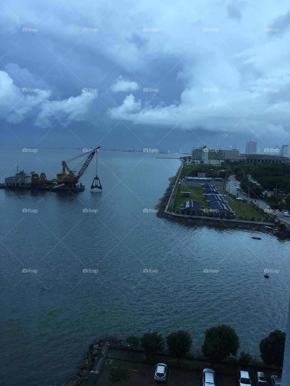 Hotel window near Manila bay