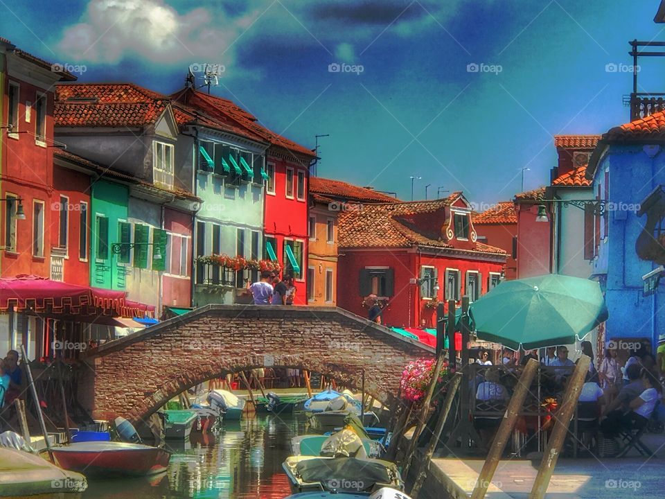 Picturesque Houses in Burano,Venezia