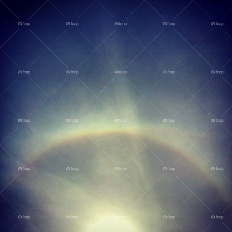 Rainbow ring around the sun.