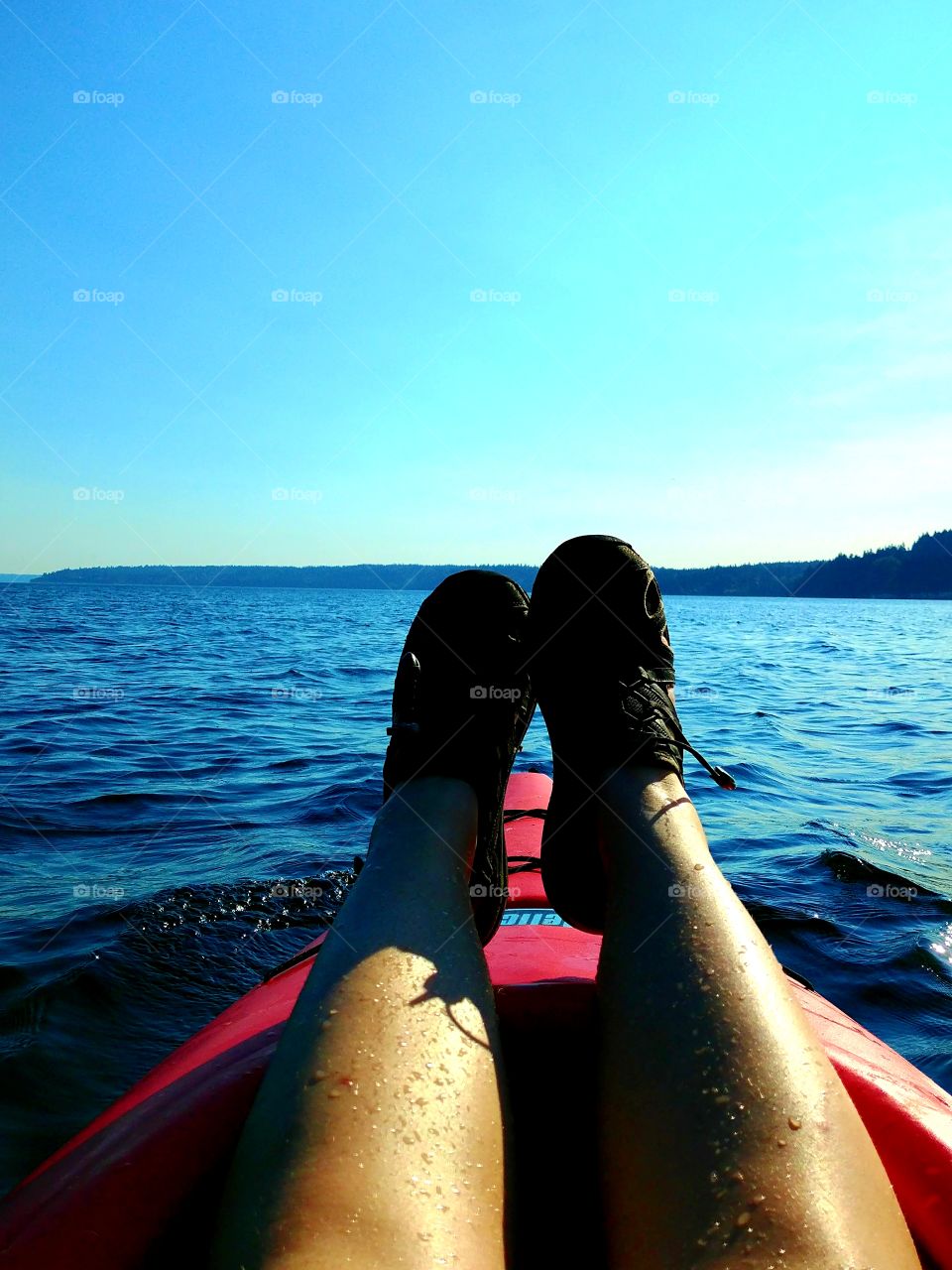 chilling out with my feet up on the water.