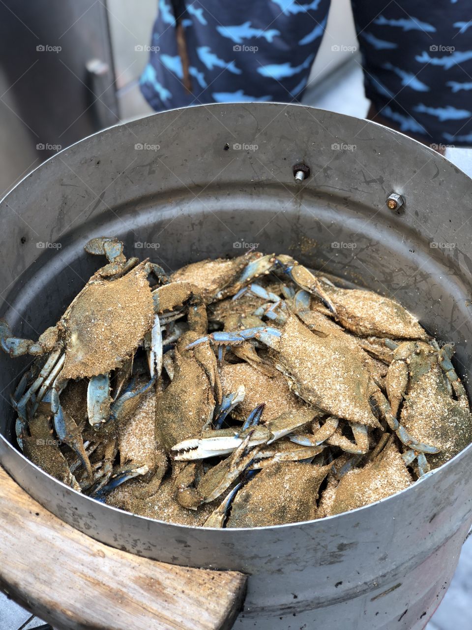 Blue crab season. Old bay. Family fun. Good times. Crab feast. Crab boil. Got crabs? 