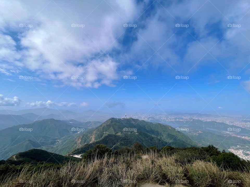 surrounded by clouds