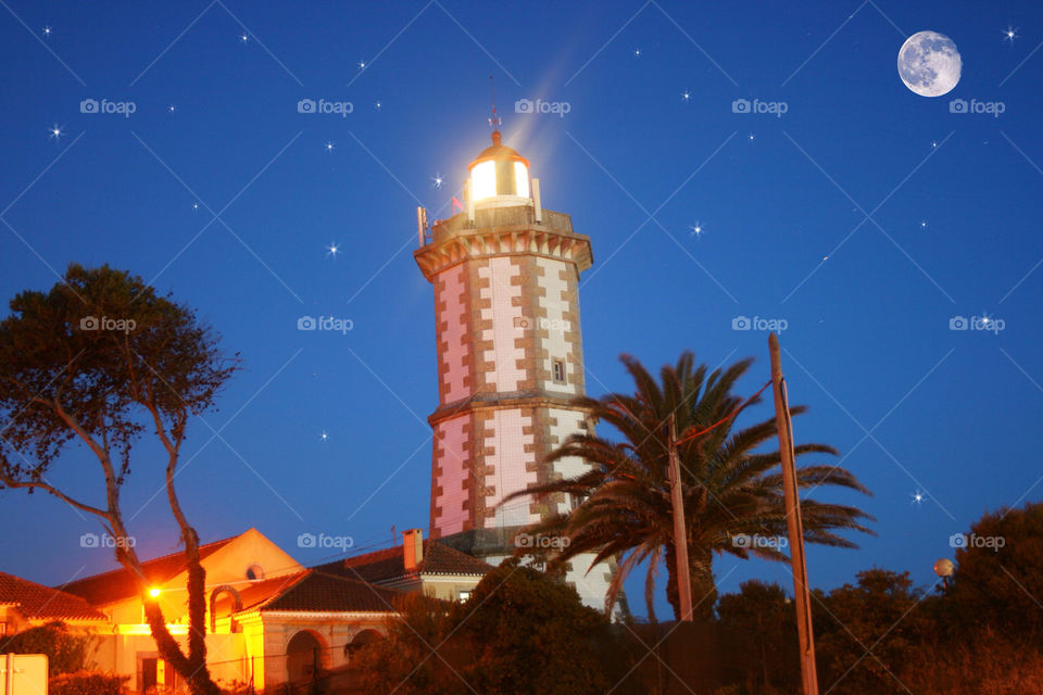 sky night lighthouse stars by chris220252