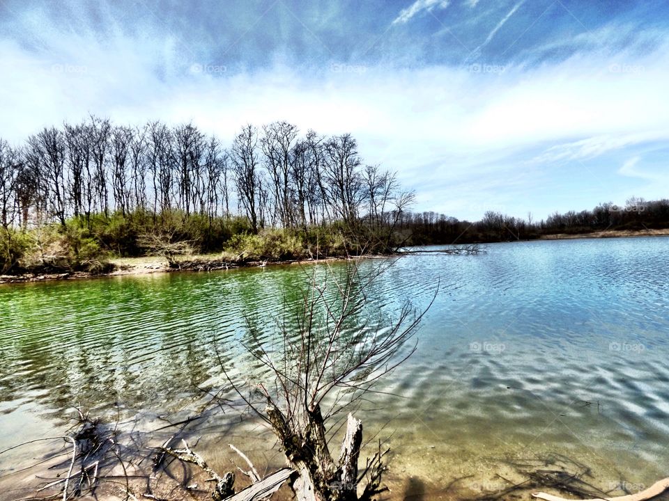 Beautiful Indiana lake in summit lake state park. 
