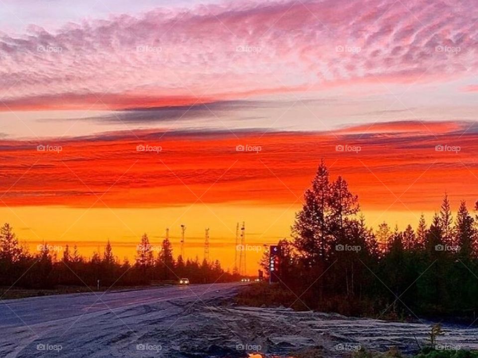 красивый закат солнца