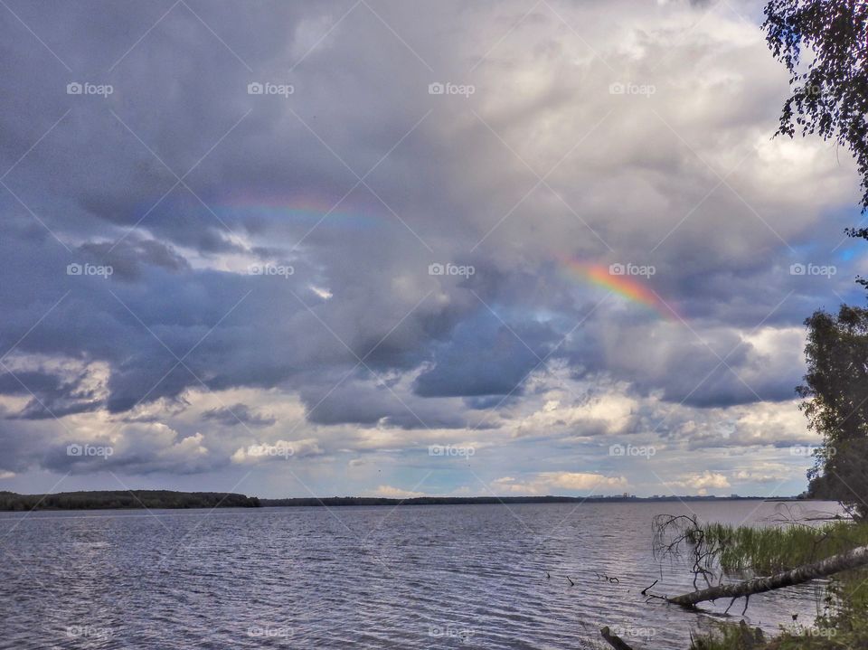 Rainbow beautiful nature landscape 