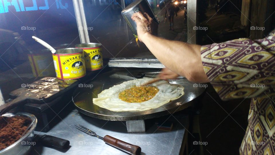 Street food cooking