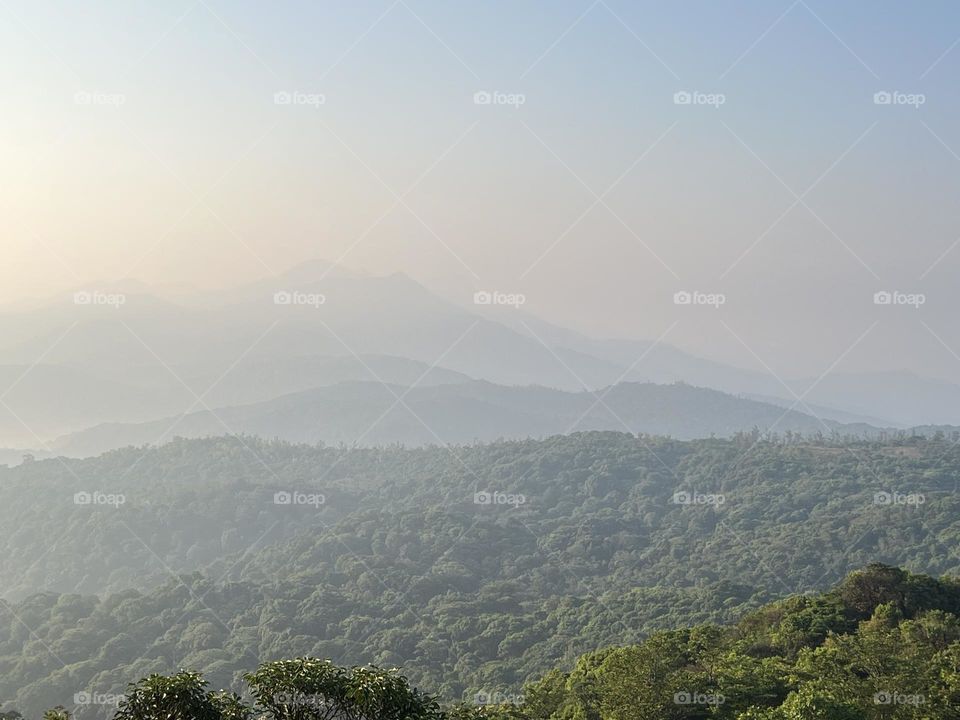 Misty mountains early in the morning 