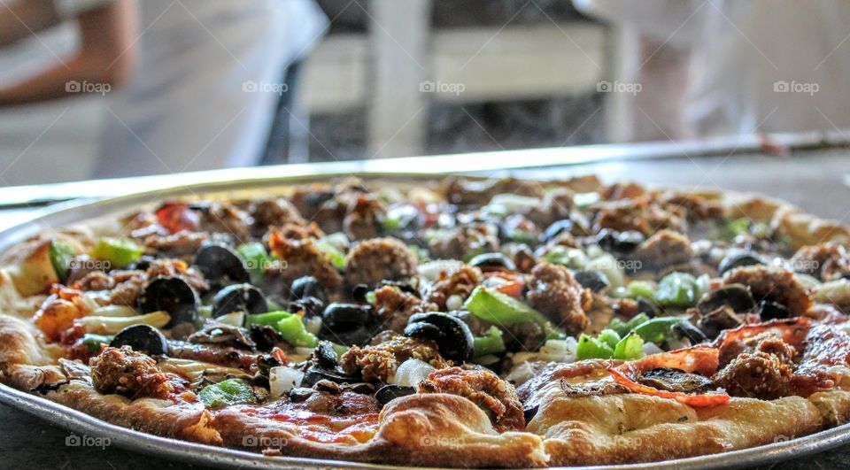 Close-up of delicious pizza