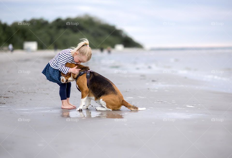 Child and dog