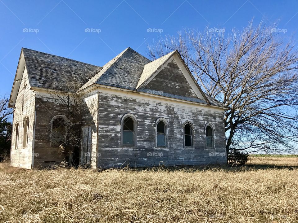 Abandoned church in rural Oklahoma 