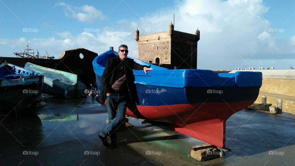 I took this photo near the boat at the port of Essaouira city in Morocco.