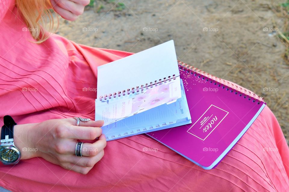 At the park with my Cambridge planner