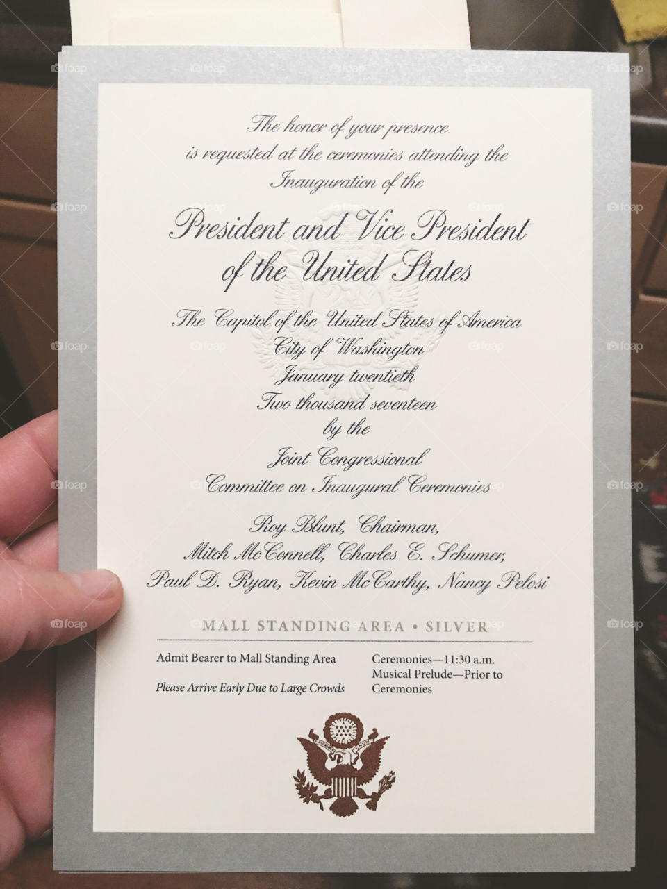 President Donald Trump Inauguration Ticket