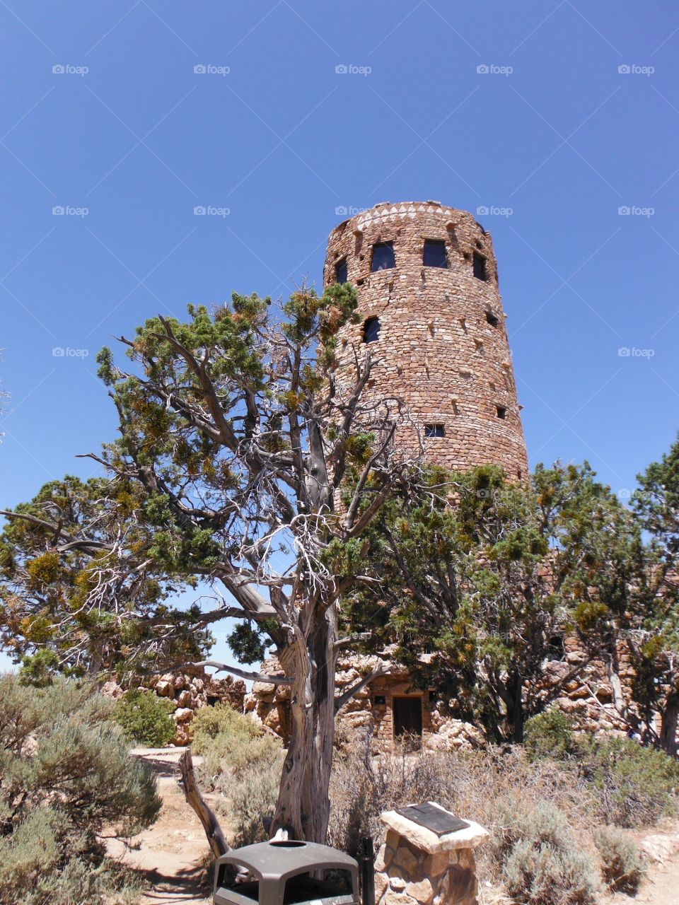 Desert View Watchtower overlooking the Grand Canyon. 