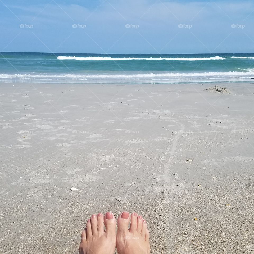 Sandy toes at the beach