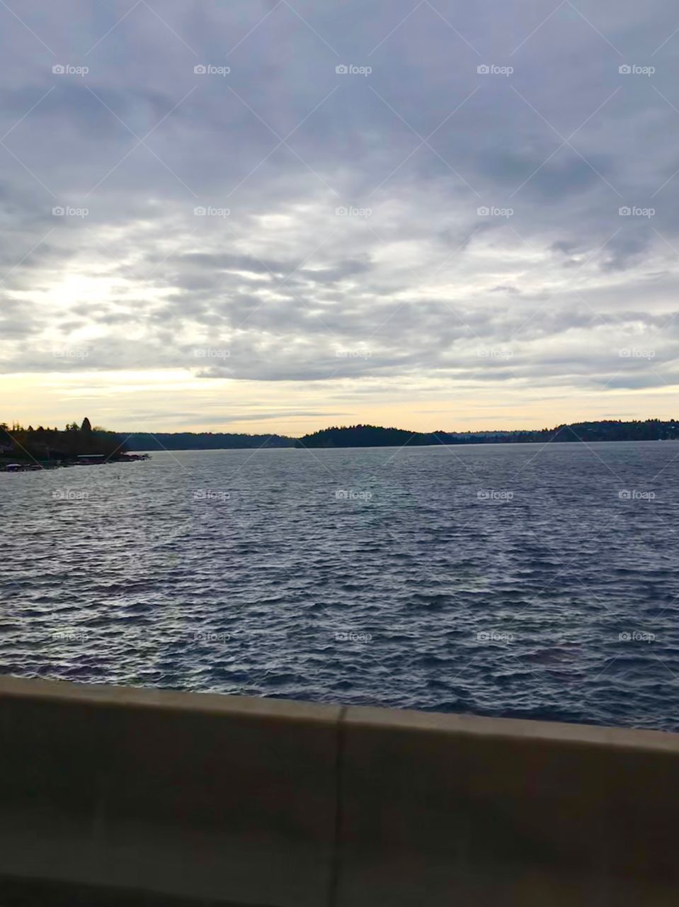 The floating I-90 bridge leading into Seattle.