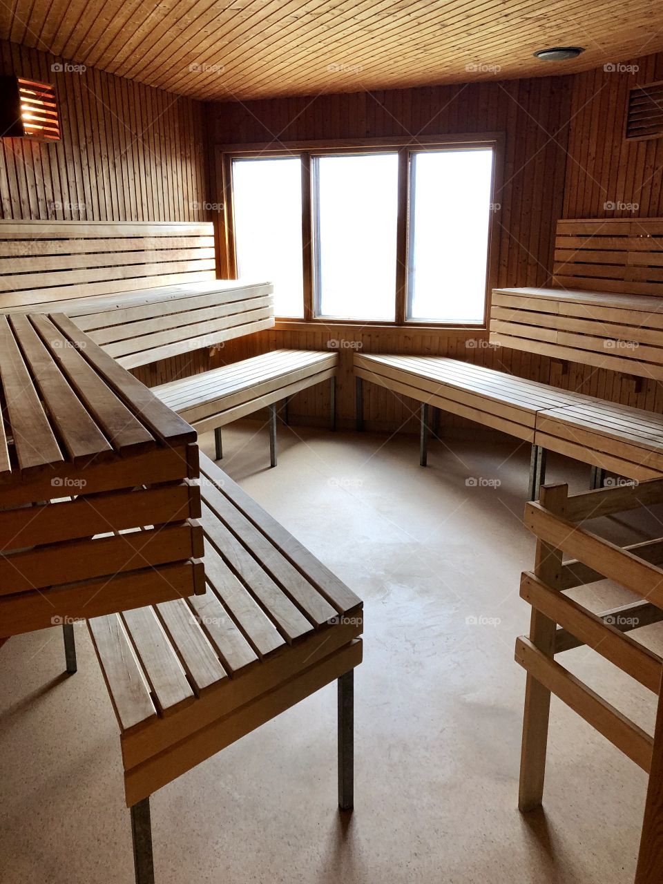 Wooden sauna, relax room