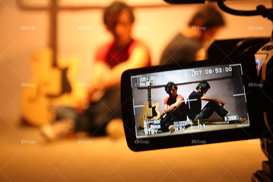 on camera playing guiter