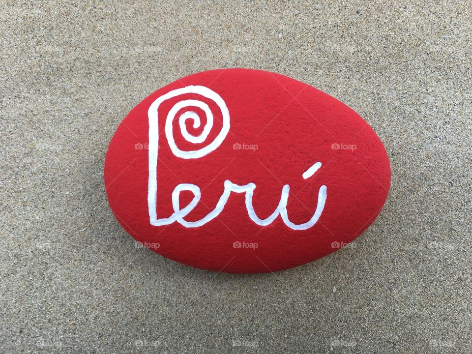 Perú, souvenir on a painted stone 