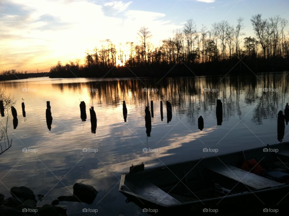 Fishing boat on Stille Creek in Alabama 