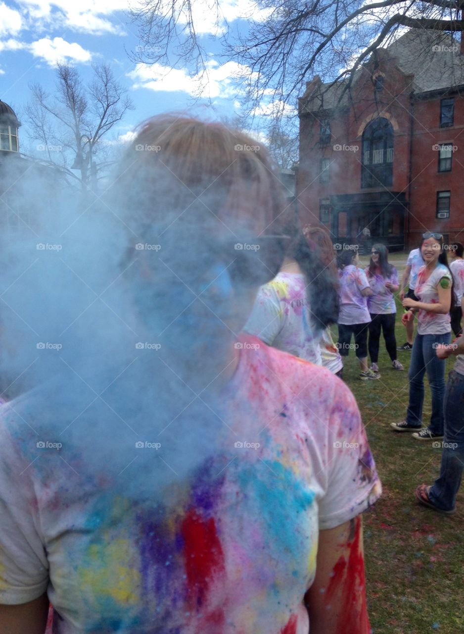 Blue cloud . Getting hit with some pigment on Holi 