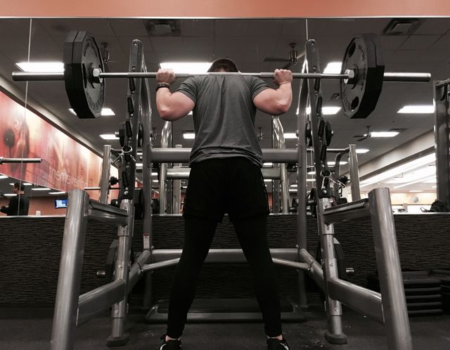 Contrasting greys with the lights in the gym. 