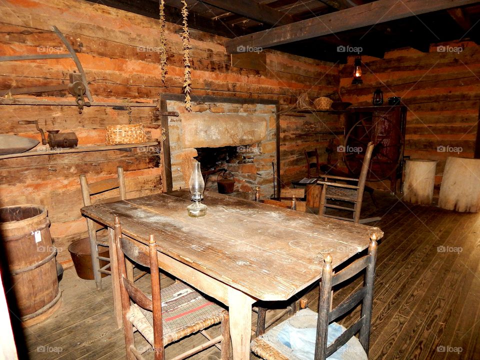 early 1800's cabin at Foxfire museum, Georgia