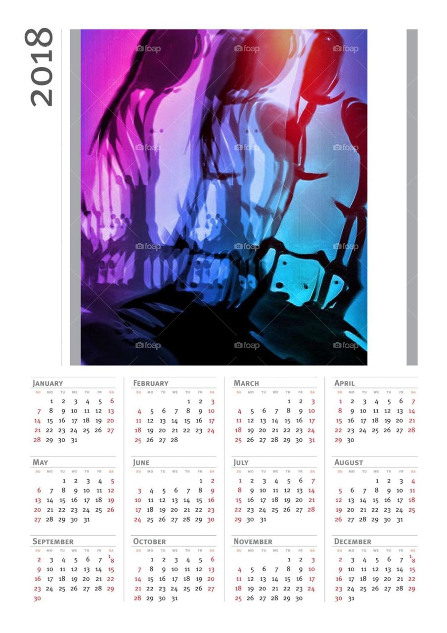 Kalender 2018 abstrakt