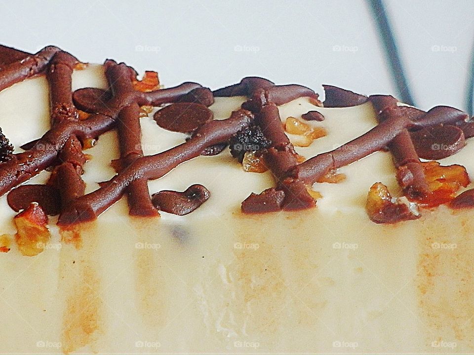 Closeup of white chocolate mousse 