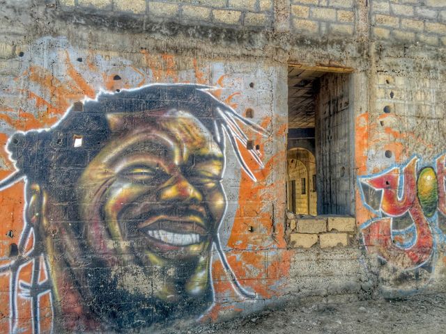 Doorway with graffiti, Senegal