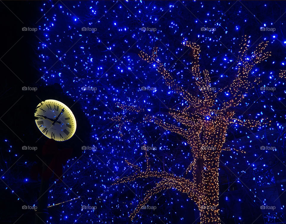 Holiday light in downtown Castle Rock, CO