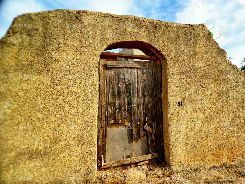 Gate with an old wall north of Jordan