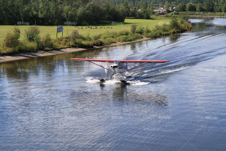 plane on water. Alaska