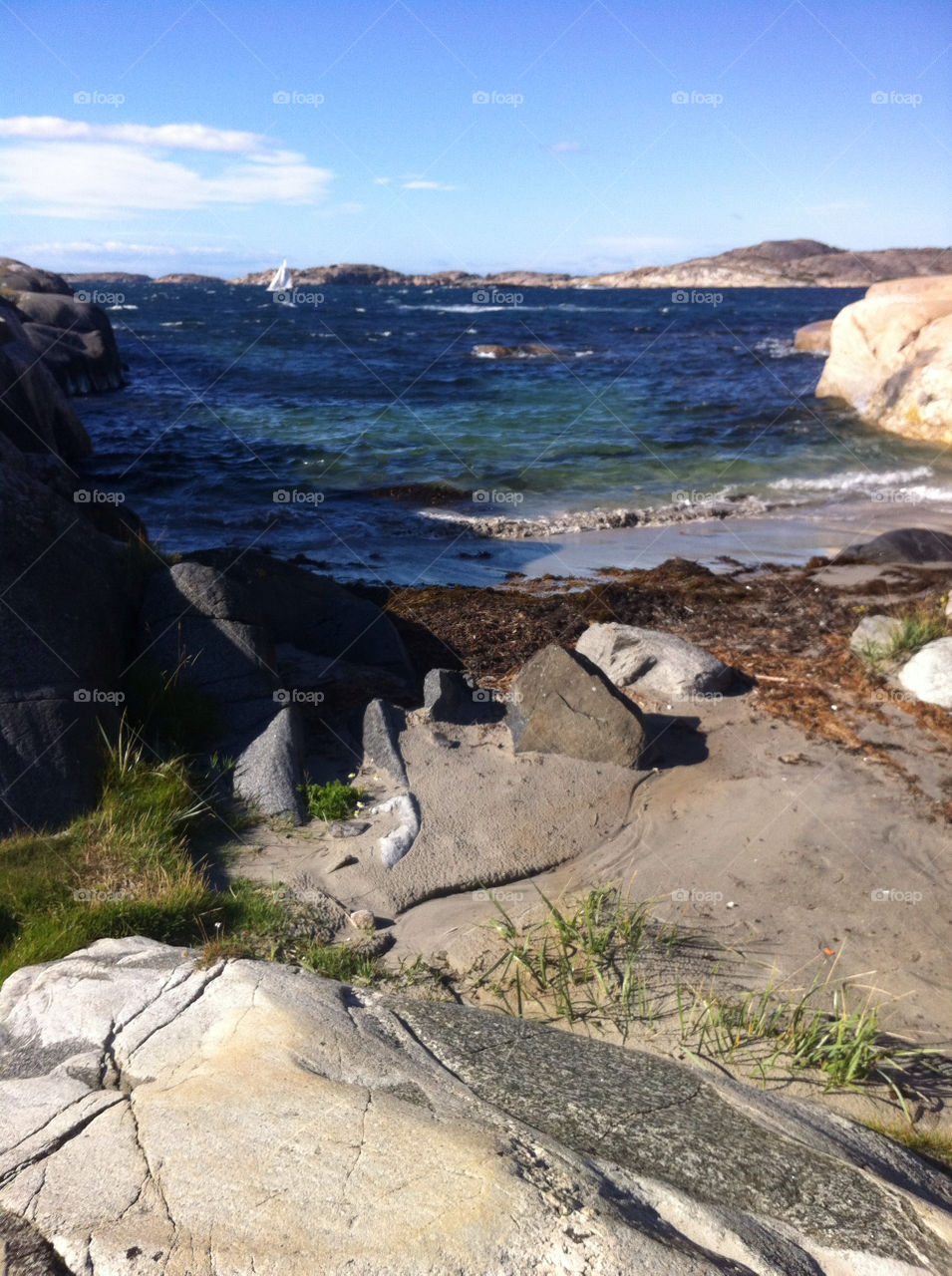 sweden sea rocks windy by haq