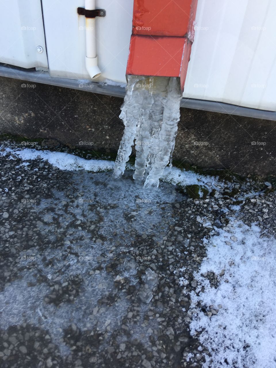 BRR! Got a little cold last night look at this water froze coming out of the pipe.