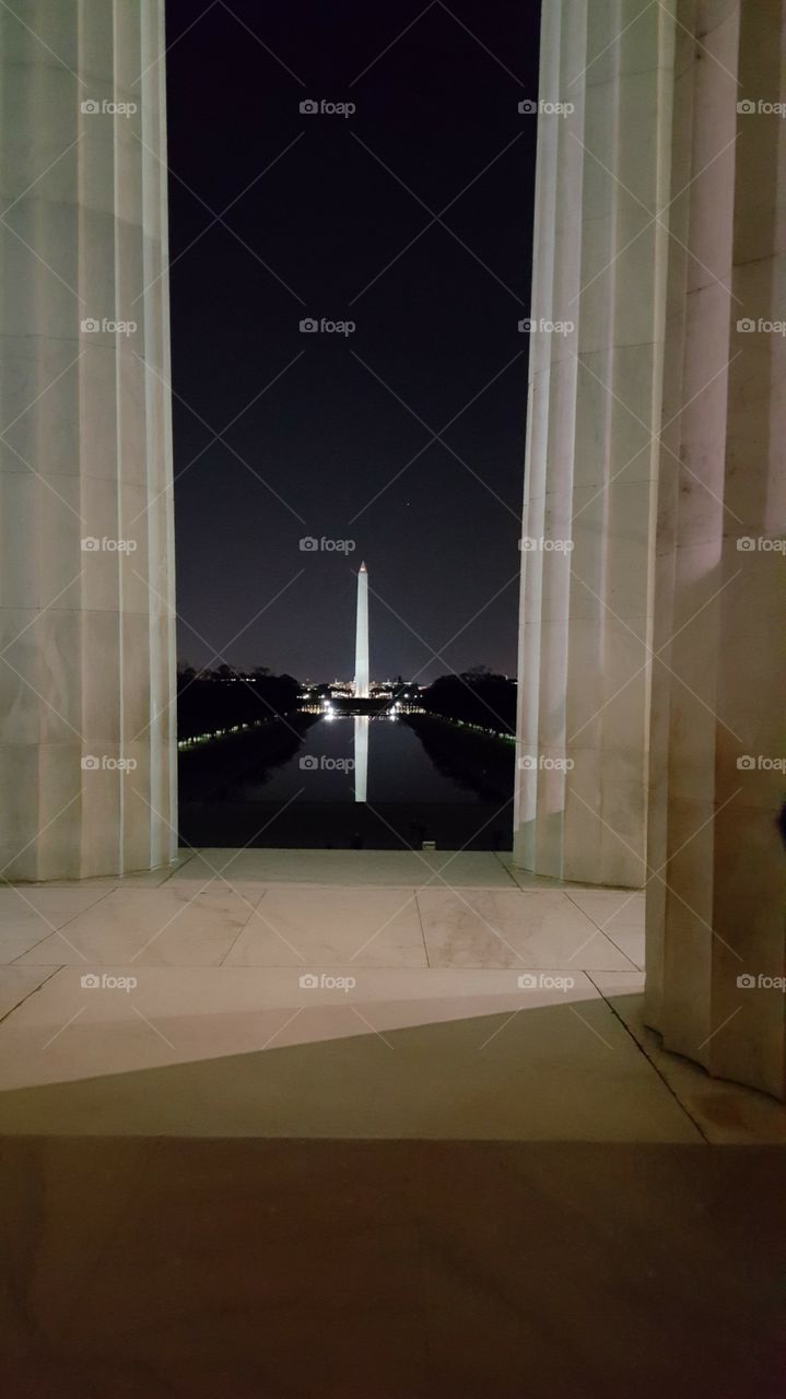 Washington monument from Lincoln memorial