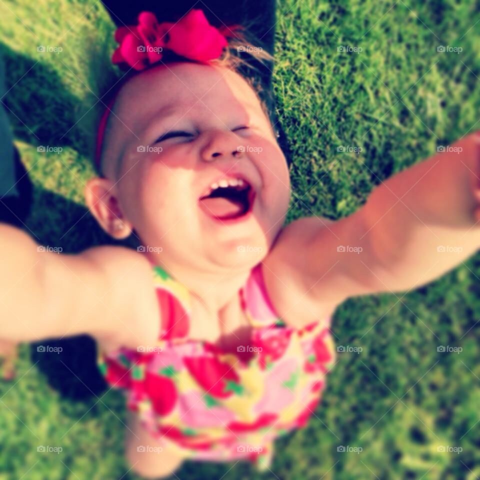 Joyful baby girl