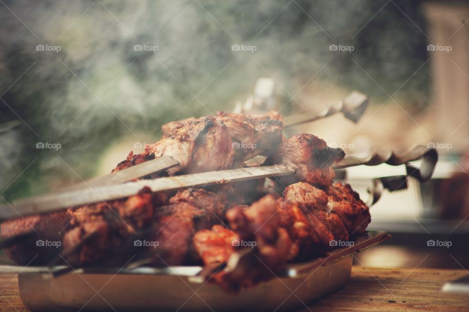 Close-up of barbecue chicken