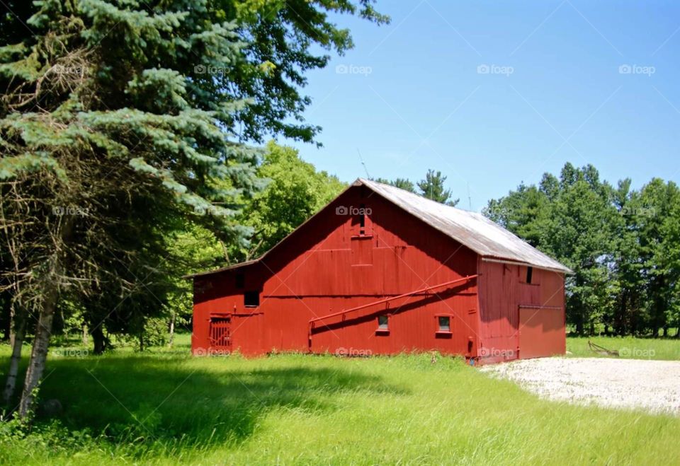 Old Barn with New Red Paint