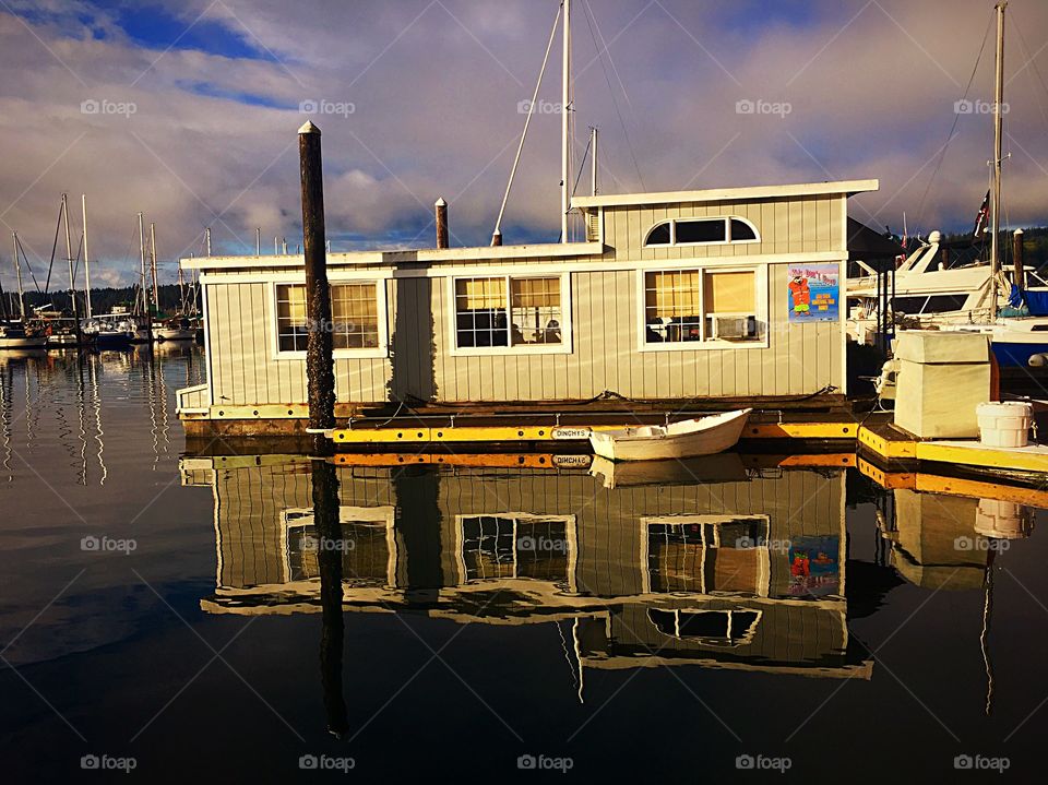 Poulsbo Marina at sunrise 