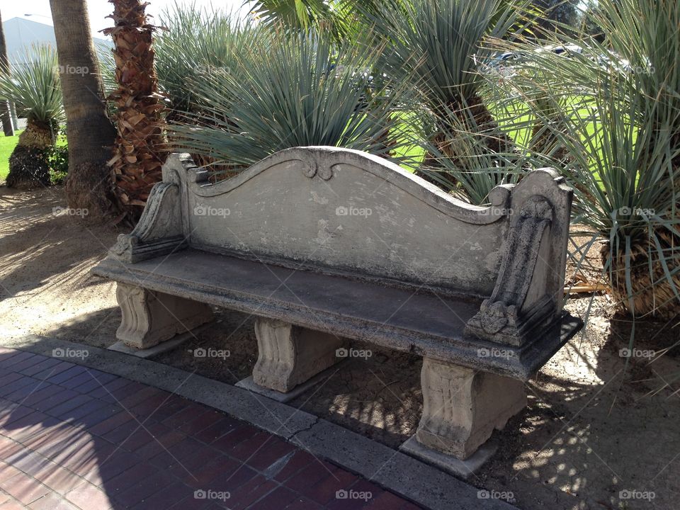 Tucson stone park bench